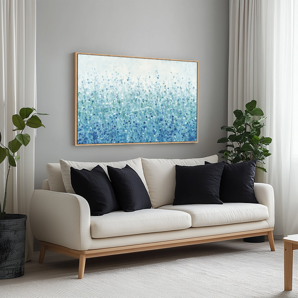 Serene Blue Meadow Canvas Wall Art