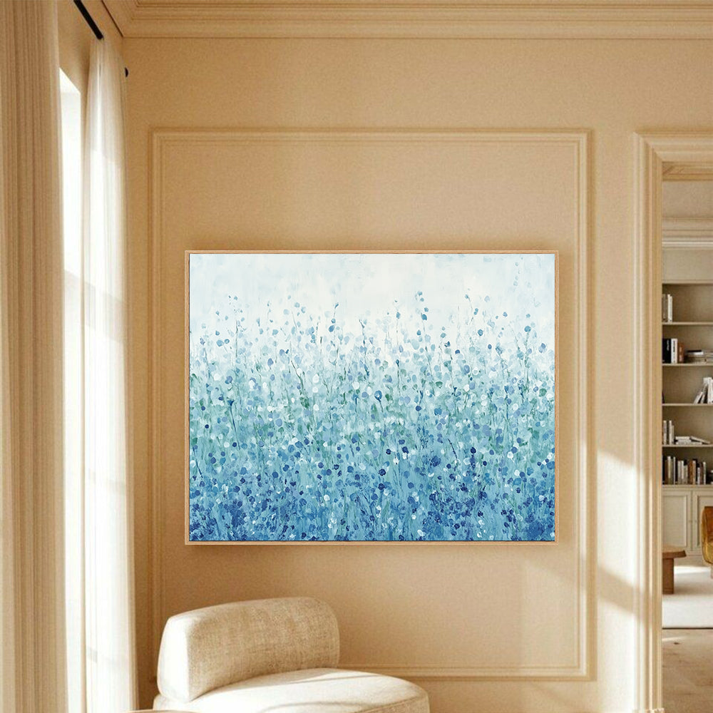 Serene Blue Meadow Canvas Wall Art