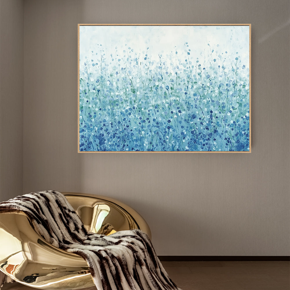 Serene Blue Meadow Canvas Wall Art