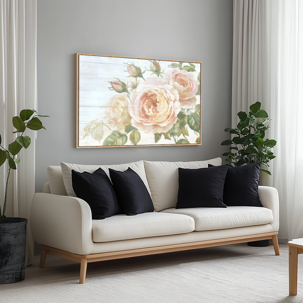 Vintage Rose Elegance Canvas Wall Art