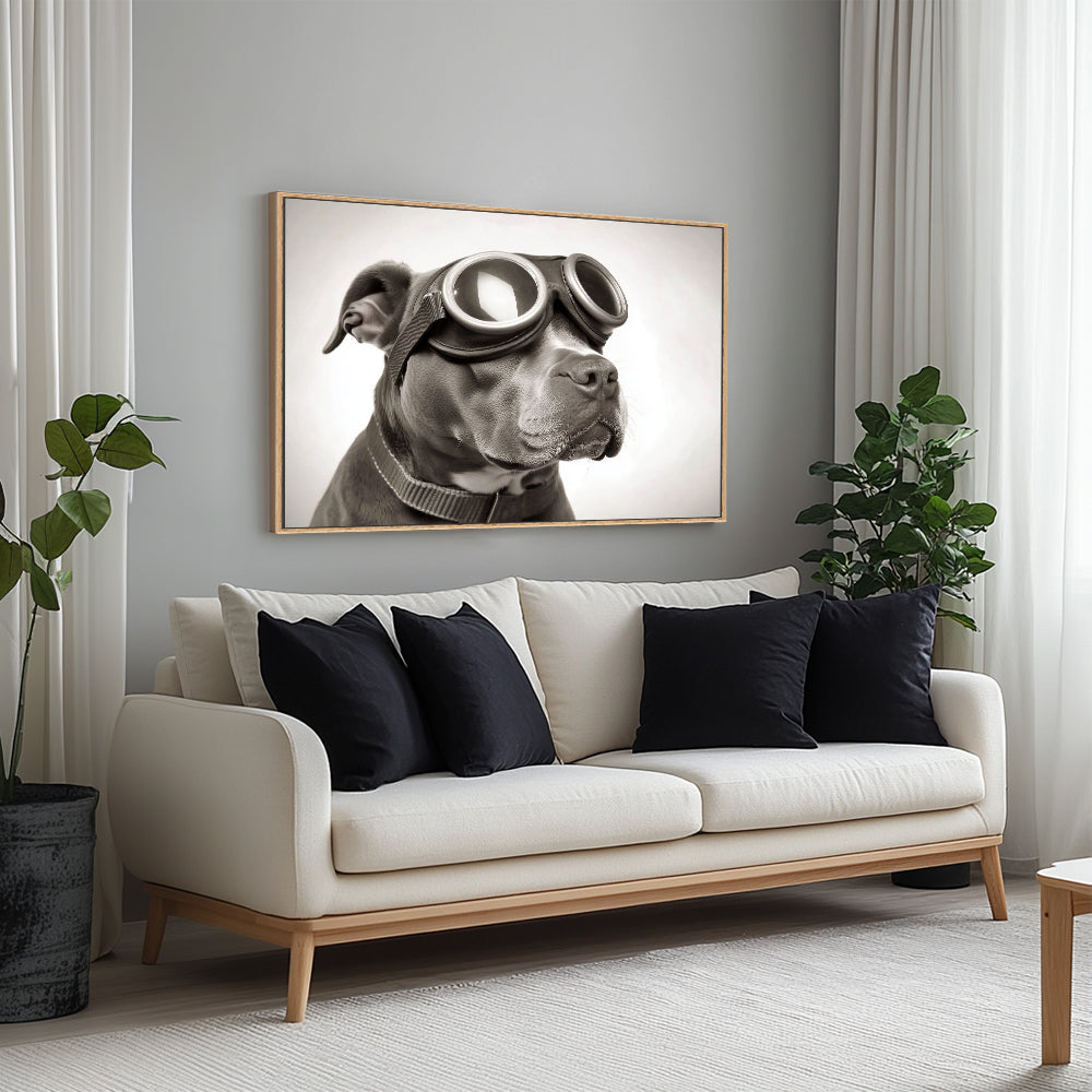 Cool Aviator Dog Canvas Wall Art