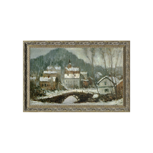 Sandvika Village In The Snow By Claude Monet