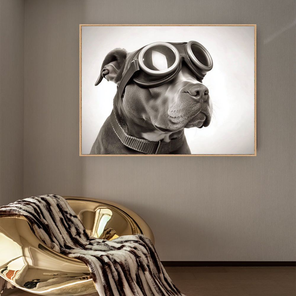 Cool Aviator Dog Canvas Wall Art