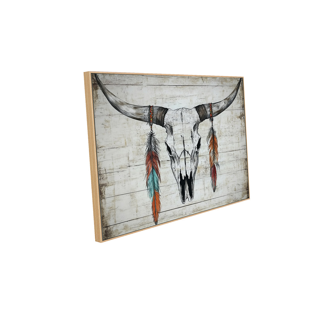Boho Western Skull Canvas Wall Art