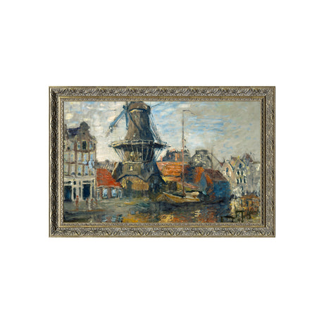 "The Windmill on the Onbekende Gracht, Amsterdam" By  Claude Monet