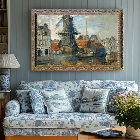 "The Windmill on the Onbekende Gracht, Amsterdam" By  Claude Monet