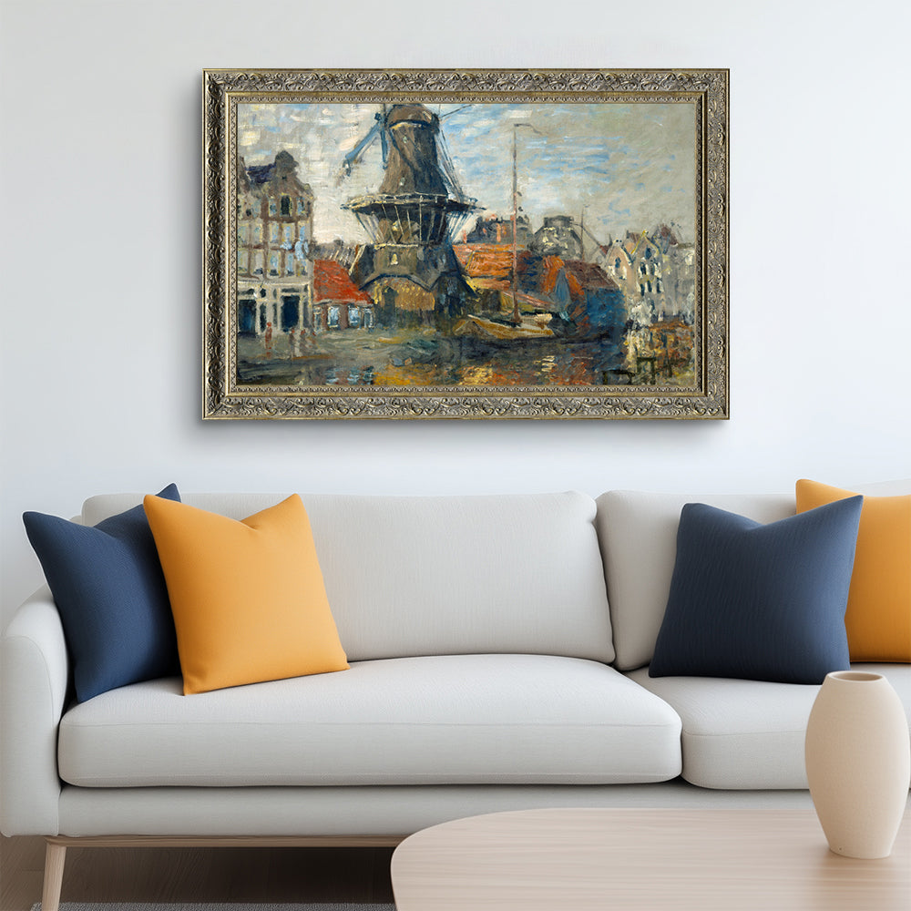 "The Windmill on the Onbekende Gracht, Amsterdam" By  Claude Monet