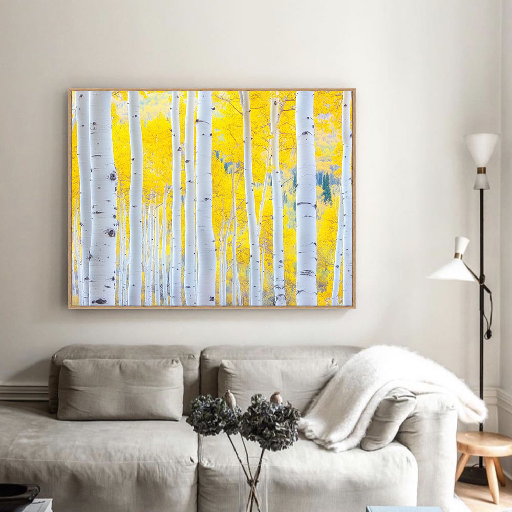 Golden Aspen Forest Canvas Wall Art