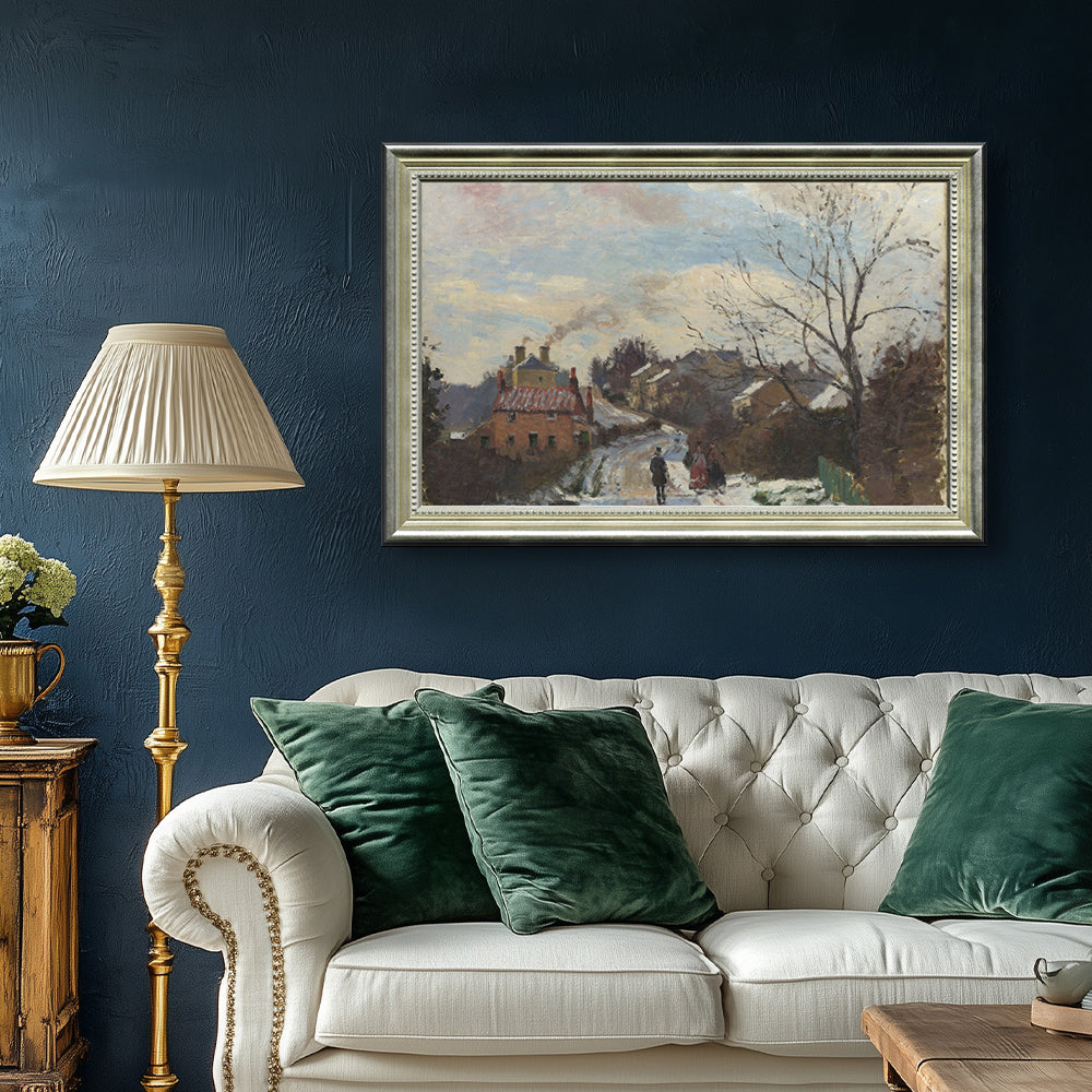 The Road To Louveciennes In Winter By Camille Pissarro