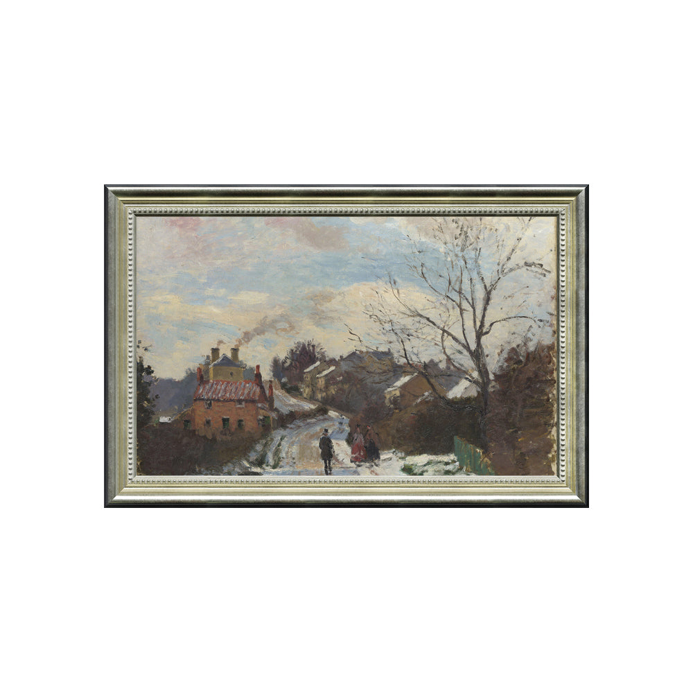 The Road To Louveciennes In Winter By Camille Pissarro