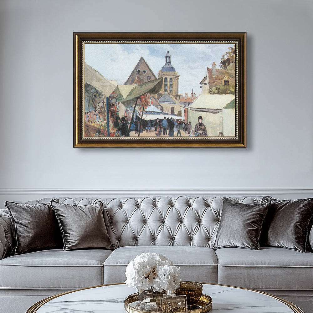 The Market At Pontoise By Camille Pissarro