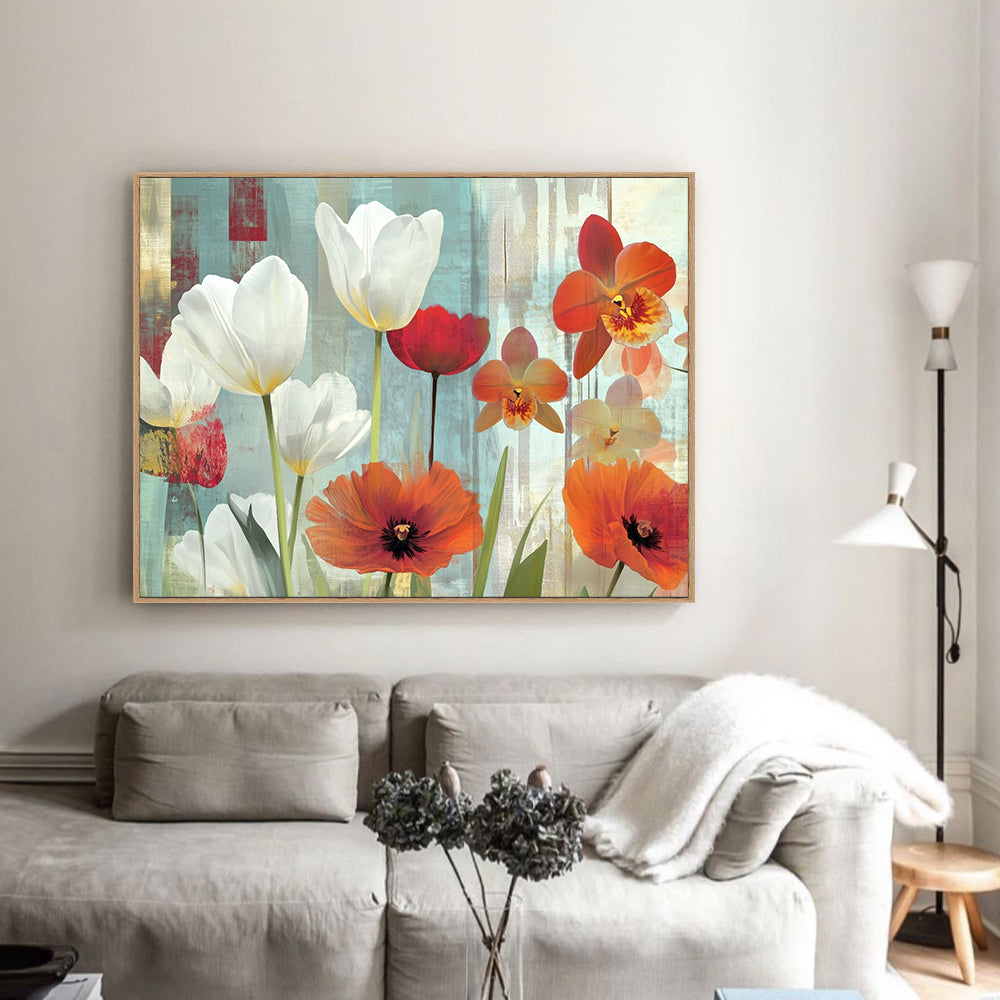 Vibrant Floral Garden Canvas Wall Art