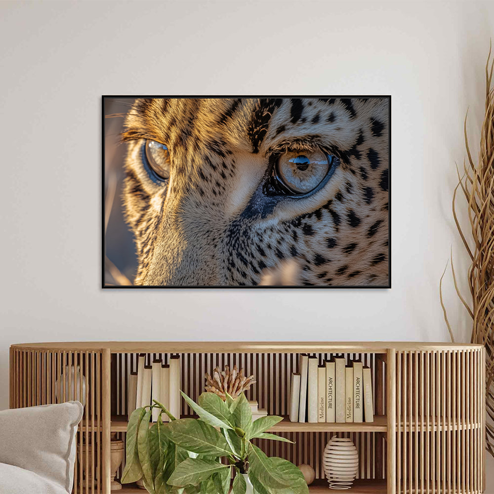 Majestic Leopard Gaze Of Wildlife Close-Up - Canvas Wall Art
