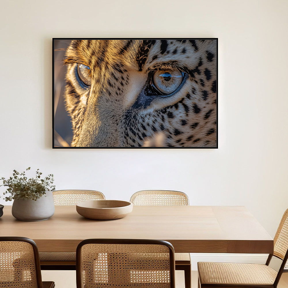 Majestic Leopard Gaze Of Wildlife Close-Up - Canvas Wall Art