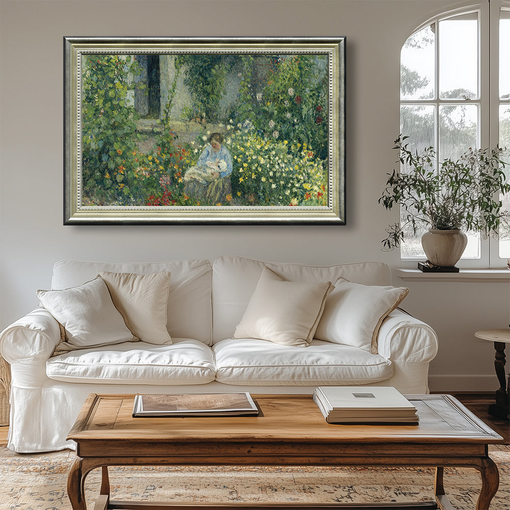 Woman In The Garden By Camille Pissarro