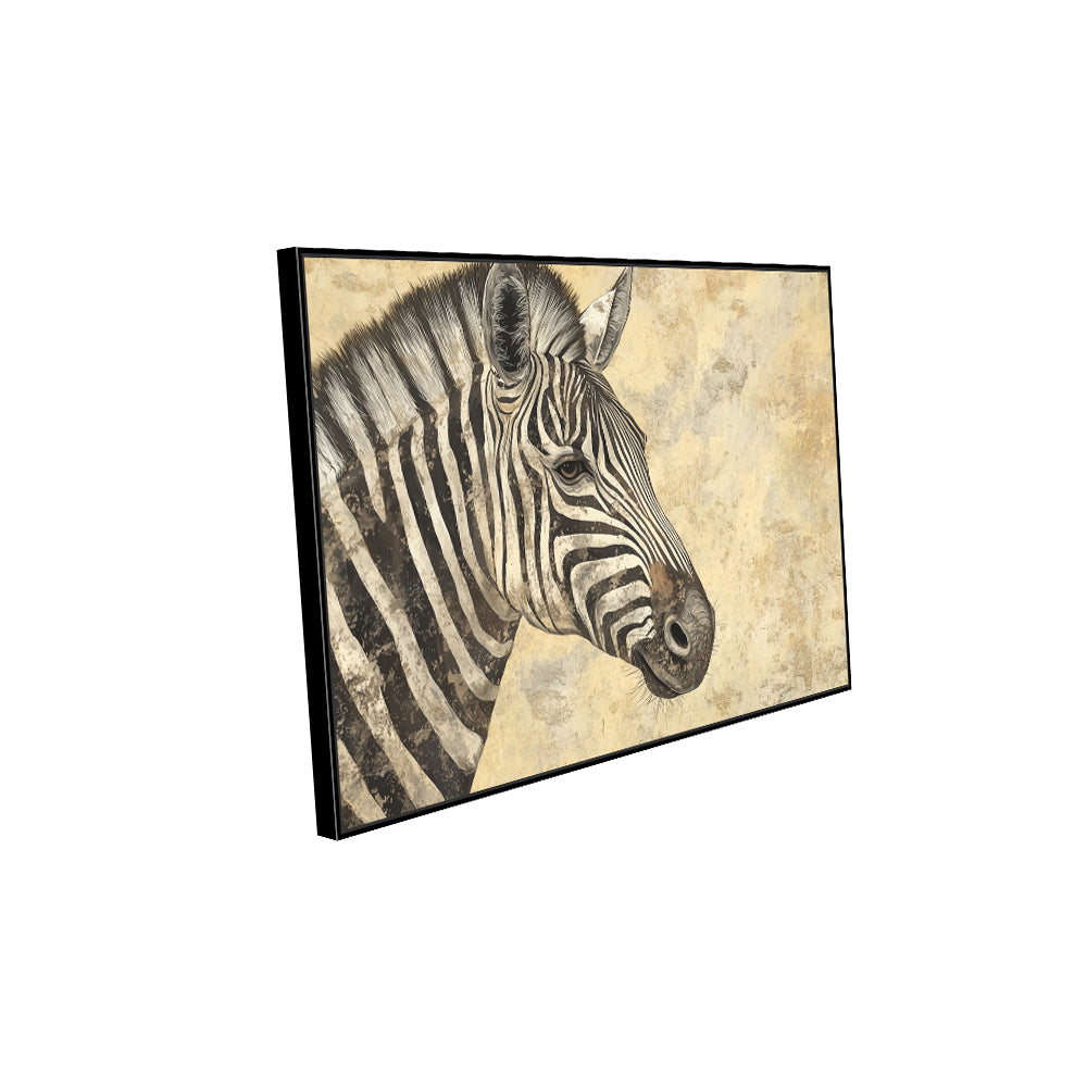 Elegant Zebra Profile Of Safari-Inspired - Canvas Wall Art