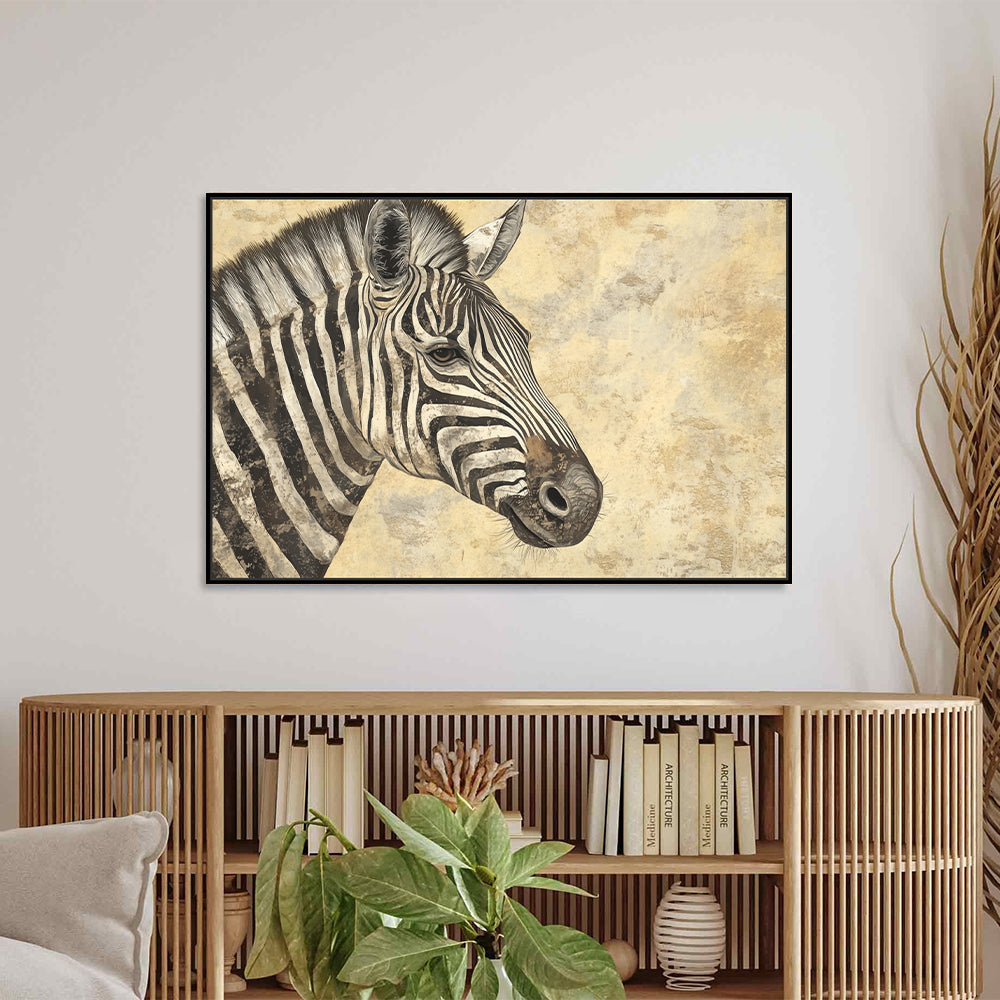 Elegant Zebra Profile Of Safari-Inspired - Canvas Wall Art