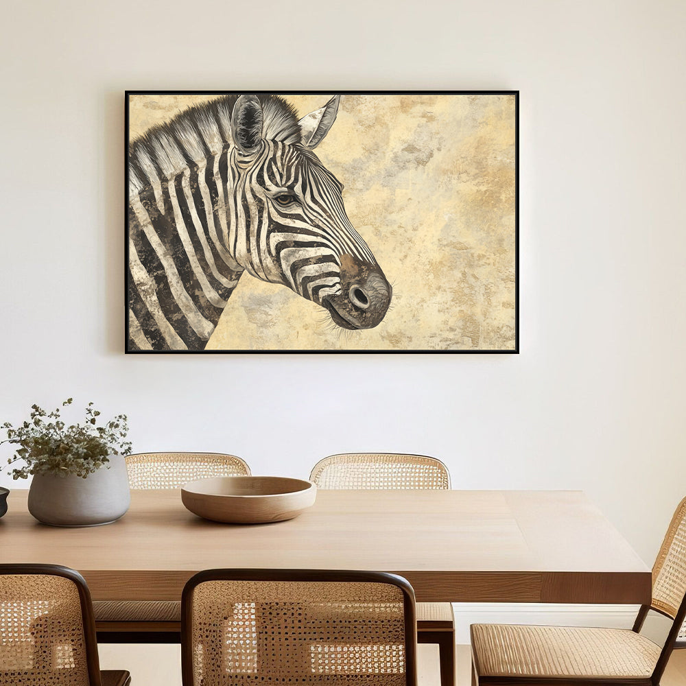 Elegant Zebra Profile Of Safari-Inspired - Canvas Wall Art