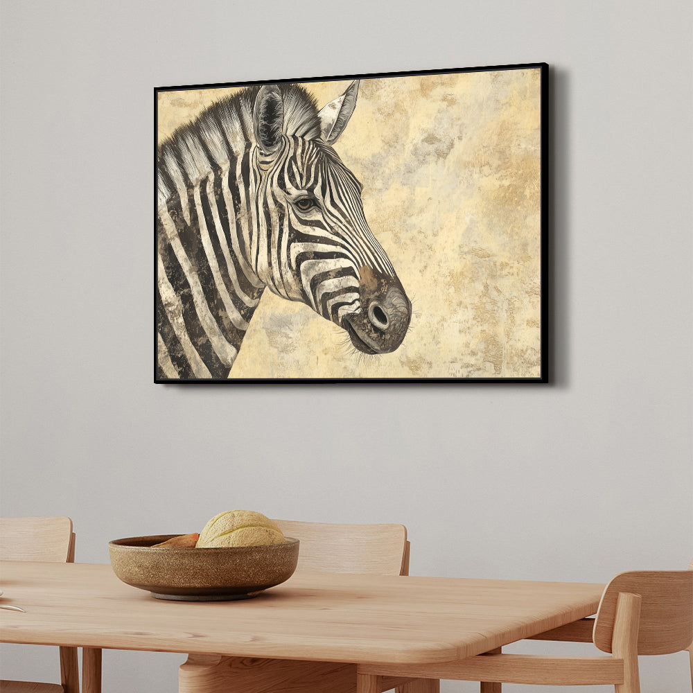 Elegant Zebra Profile Of Safari-Inspired - Canvas Wall Art