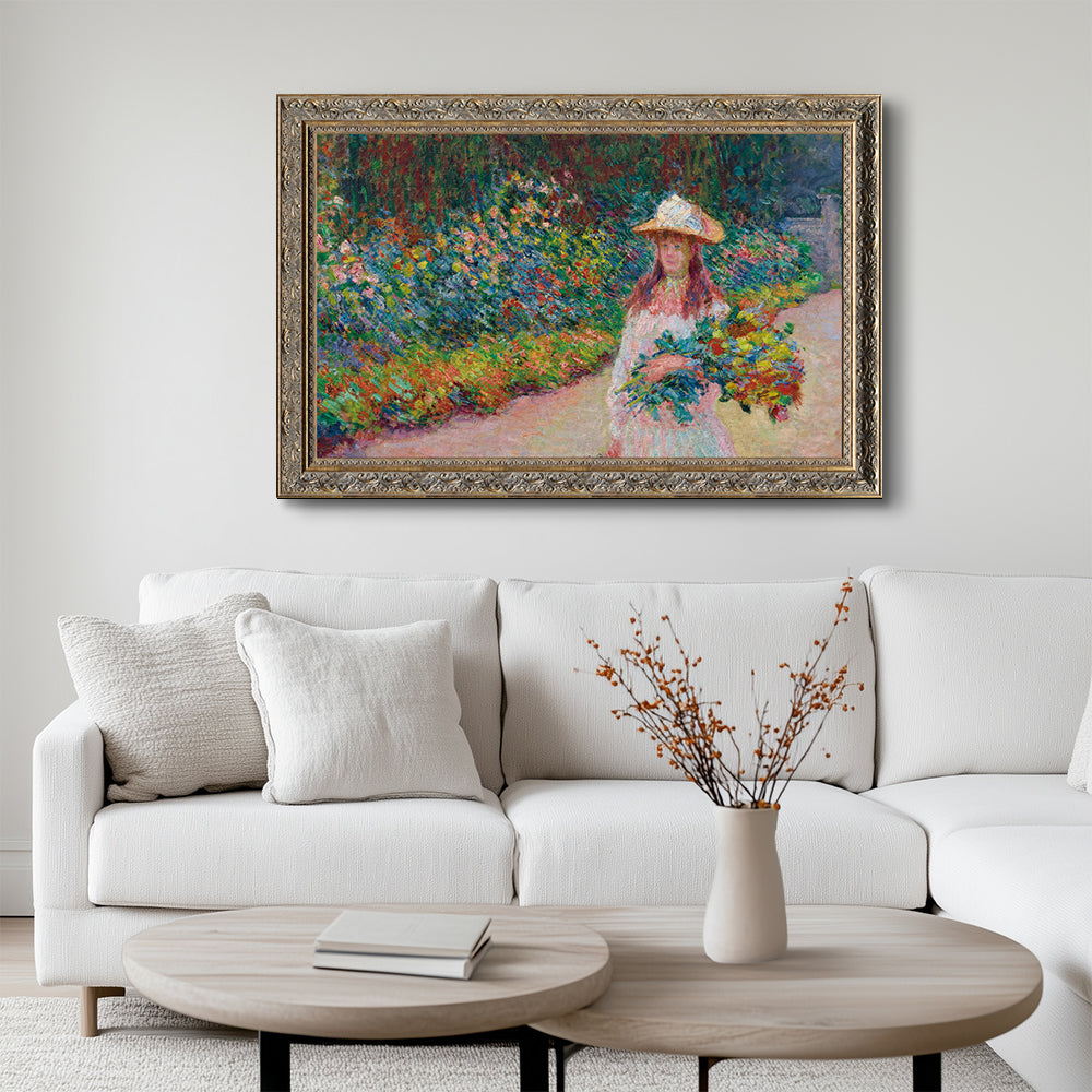 "Jeune fille dans le jardin de Giverny" By Claude Monet