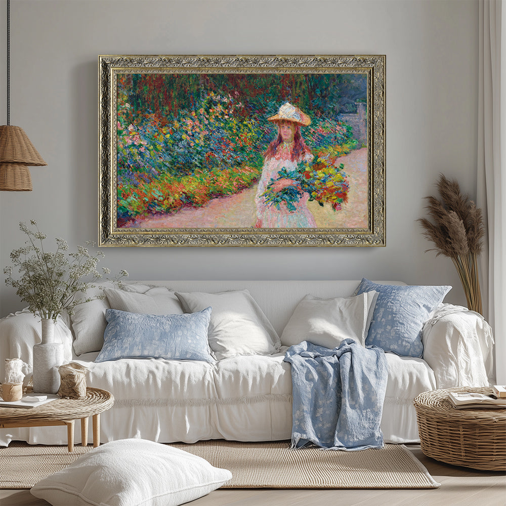 "Jeune fille dans le jardin de Giverny" By Claude Monet