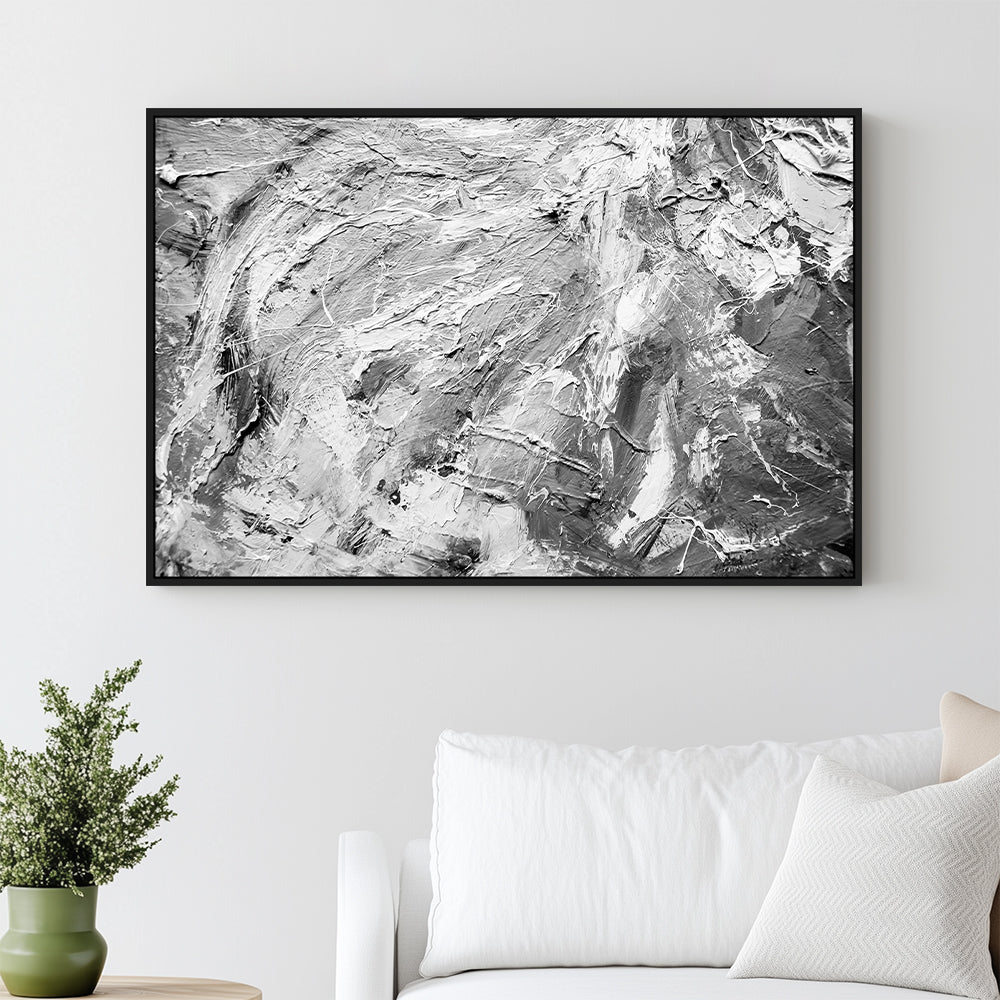 Textural Black And White Artistic Expression Canvas Wall Art