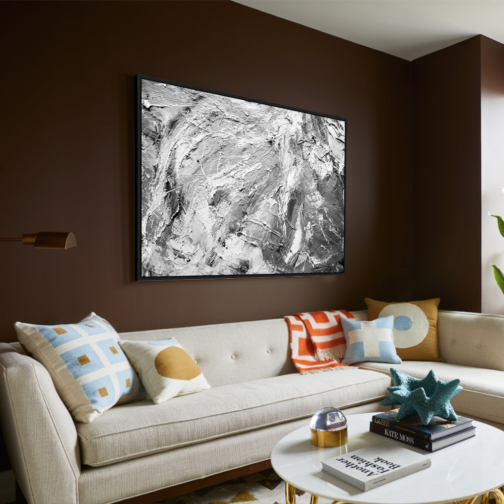 Textural Black And White Artistic Expression Canvas Wall Art