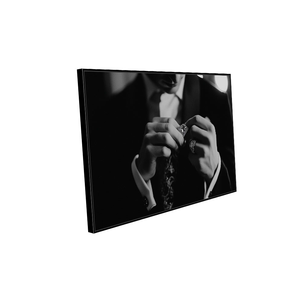 Timeless Elegance: Black And White Formal Portrait Canvas