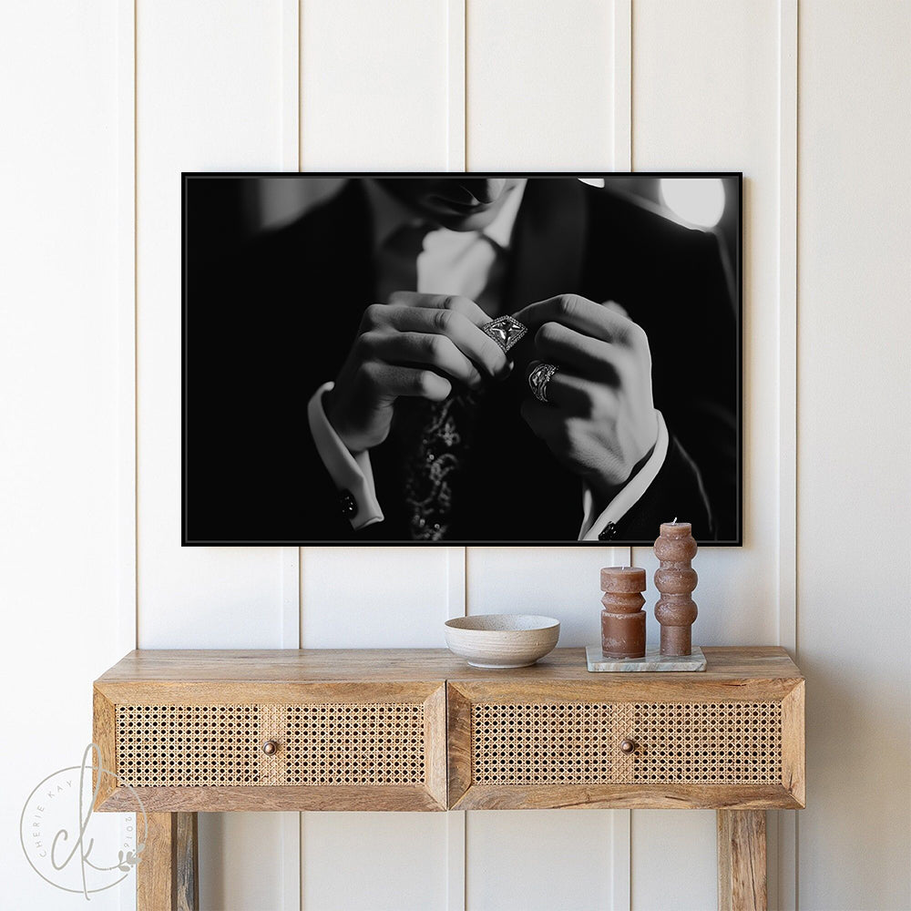 Timeless Elegance: Black And White Formal Portrait Canvas