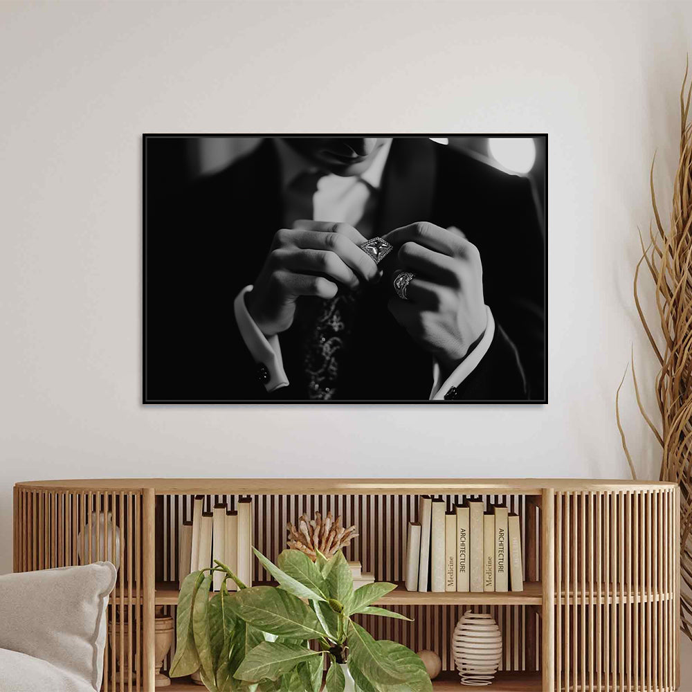 Timeless Elegance: Black And White Formal Portrait Canvas