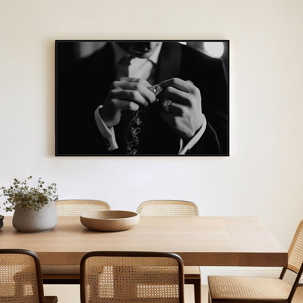 Timeless Elegance: Black And White Formal Portrait Canvas