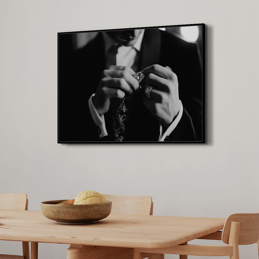 Timeless Elegance: Black And White Formal Portrait Canvas