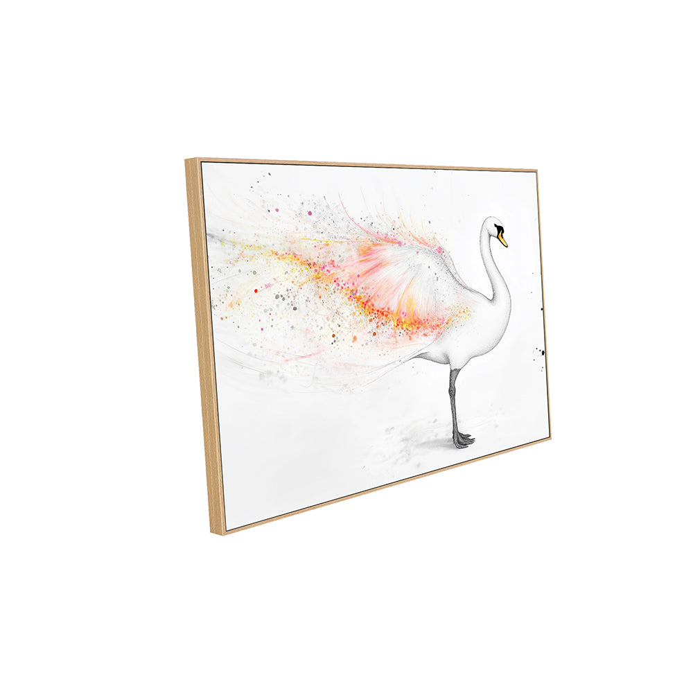Elegant Swan With Feathers Canvas Wall Art