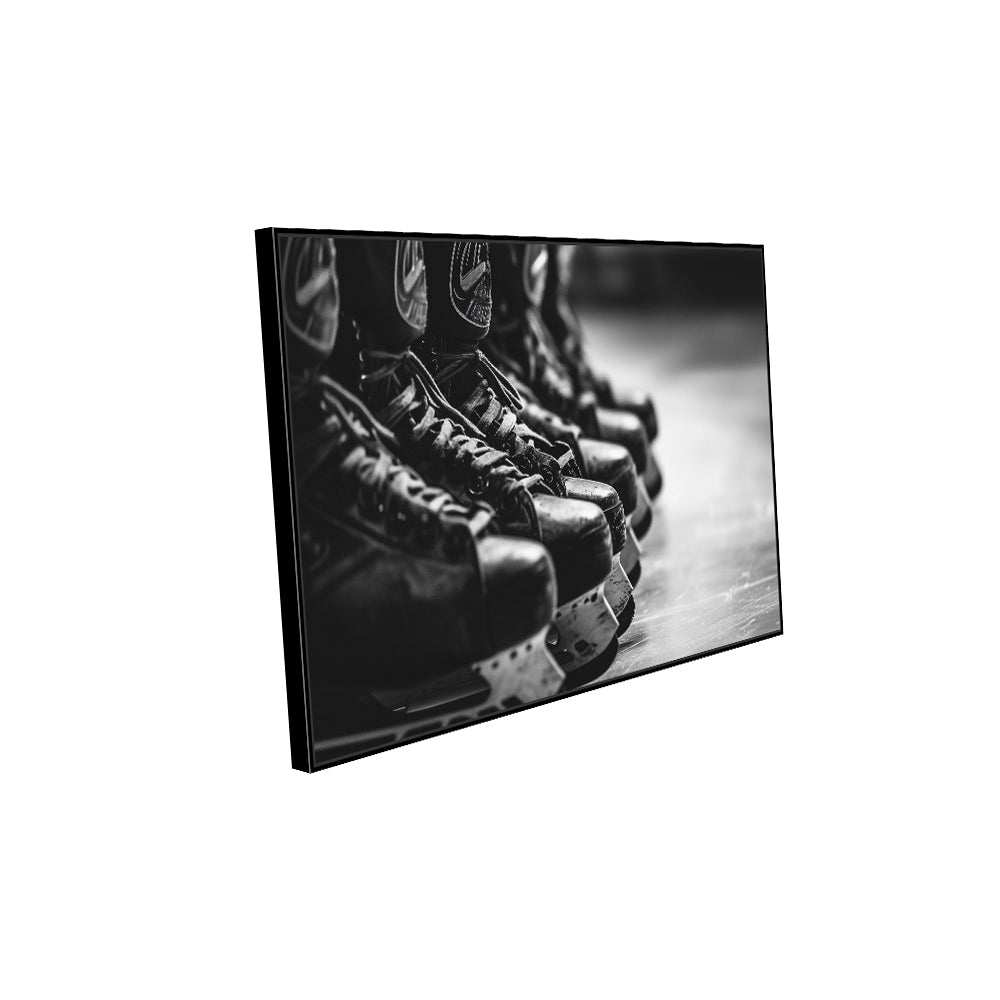 Hockey Passion: Black-And-White Canvas Wall Art