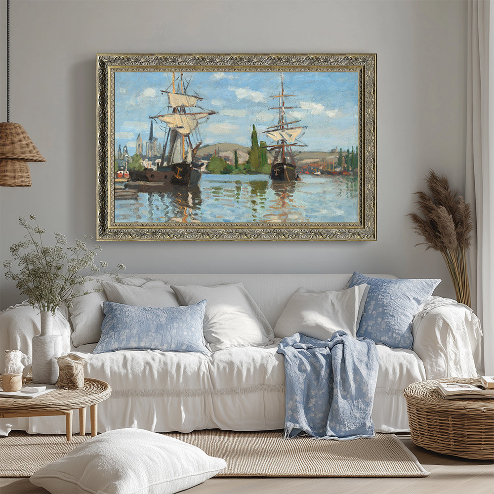 "Ships Riding on the Seine at Rouen" By Claude Monet