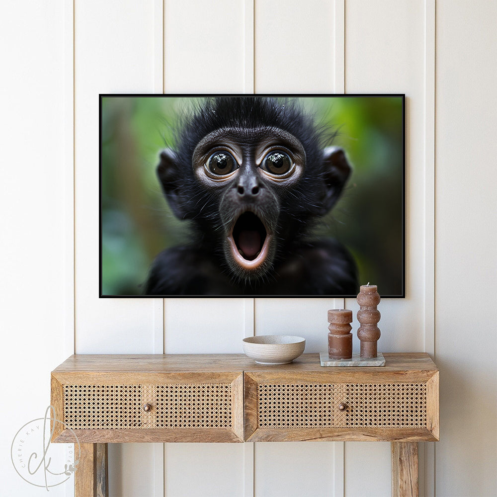 Surprised Monkey: Fun And Whimsical Canvas Wall Art