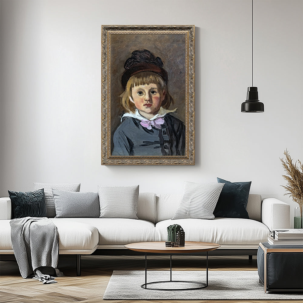 "Portrait of Jean Monet Wearing a Hat with a Pompom" By Claude Monet