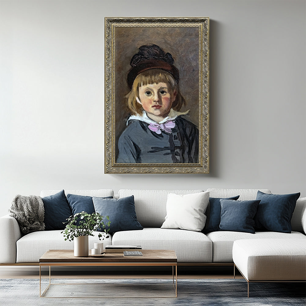 "Portrait of Jean Monet Wearing a Hat with a Pompom" By Claude Monet