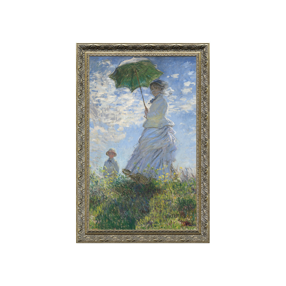 "Woman with a Parasol - Madame Monet and Her Son" By  Claude Monet