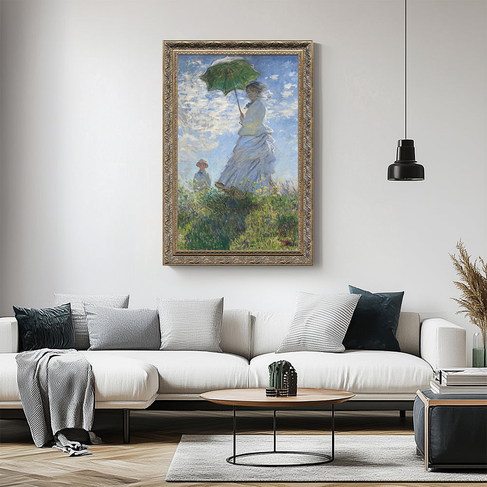 "Woman with a Parasol - Madame Monet and Her Son" By  Claude Monet