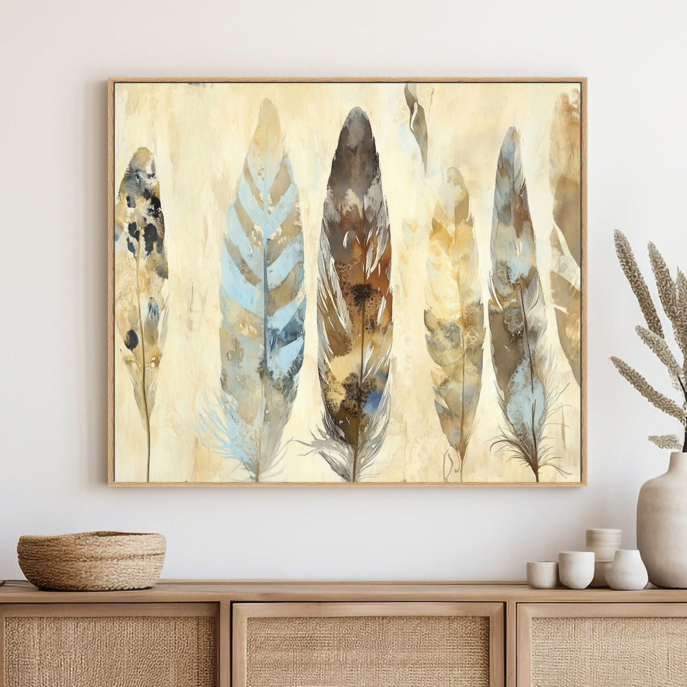 Boho Feather Collection Canvas Wall Art