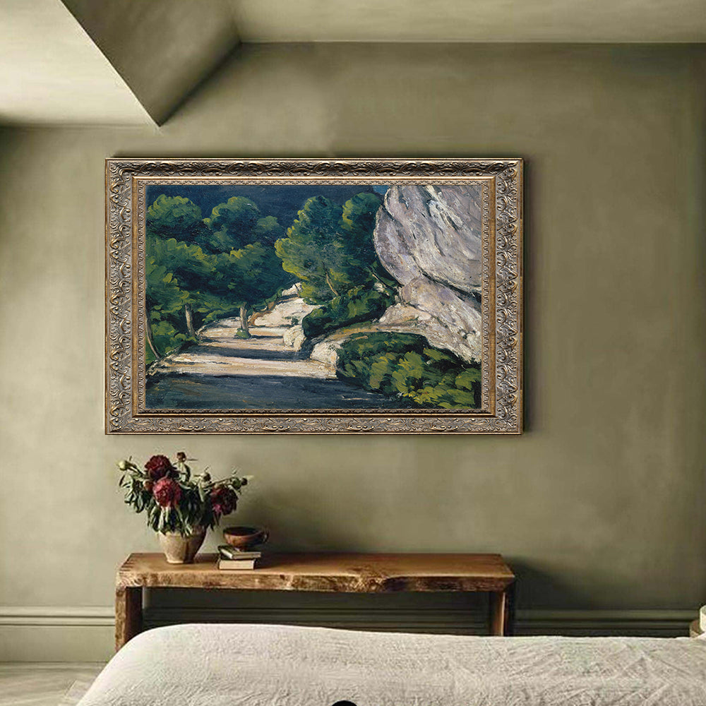 Road With Trees In Rocky Mountains By Paul Cézanne