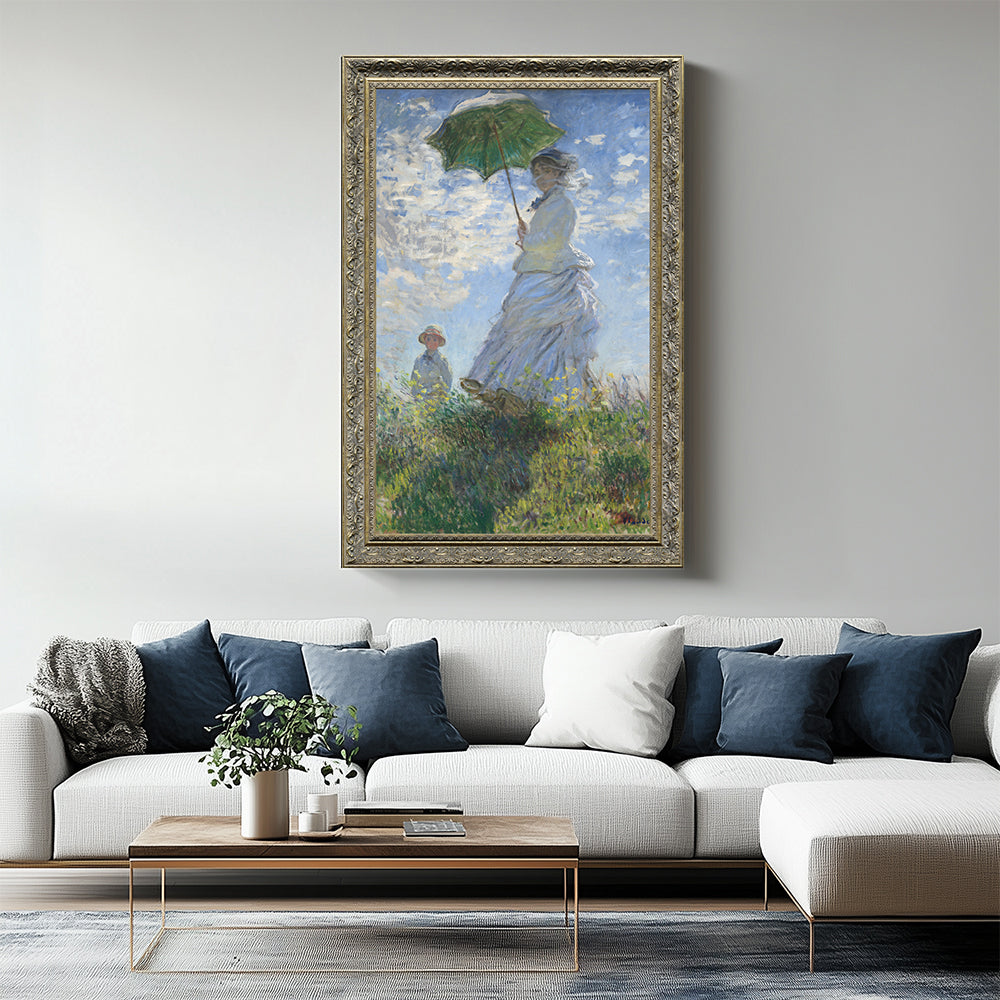 "Woman with a Parasol - Madame Monet and Her Son" By  Claude Monet