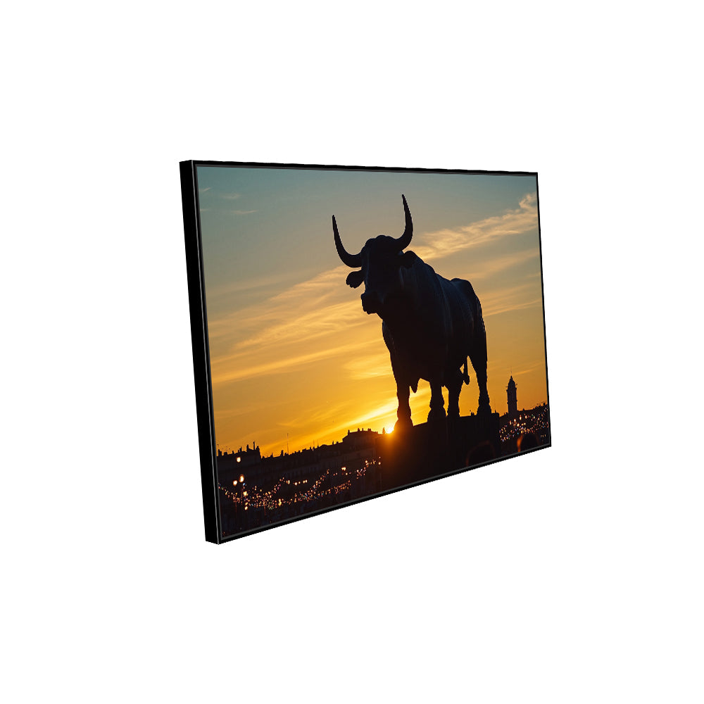 Majestic Bull Silhouette Canvas Wall Art