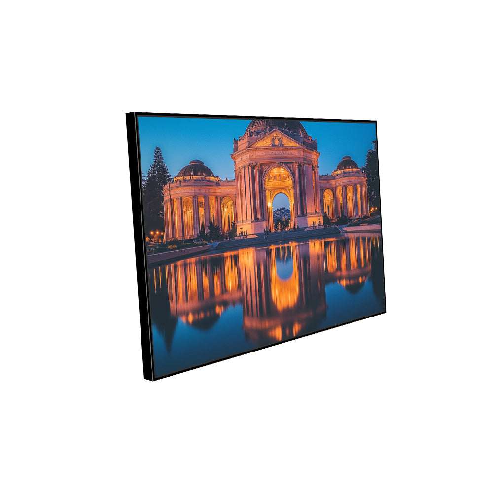 Illuminated Palace Reflection Canvas Wall Art