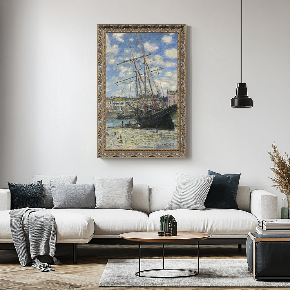 Boat At Low Tide By Claude Monet