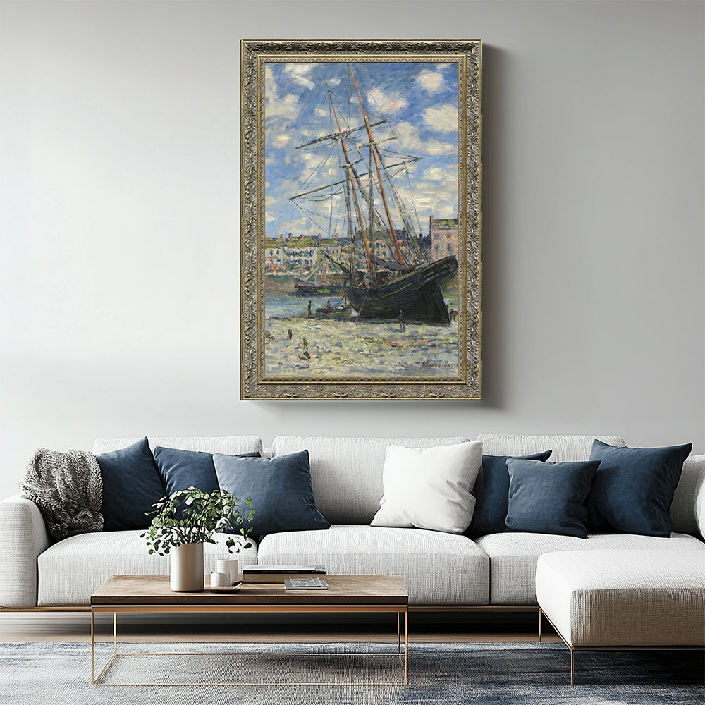 Boat At Low Tide By Claude Monet