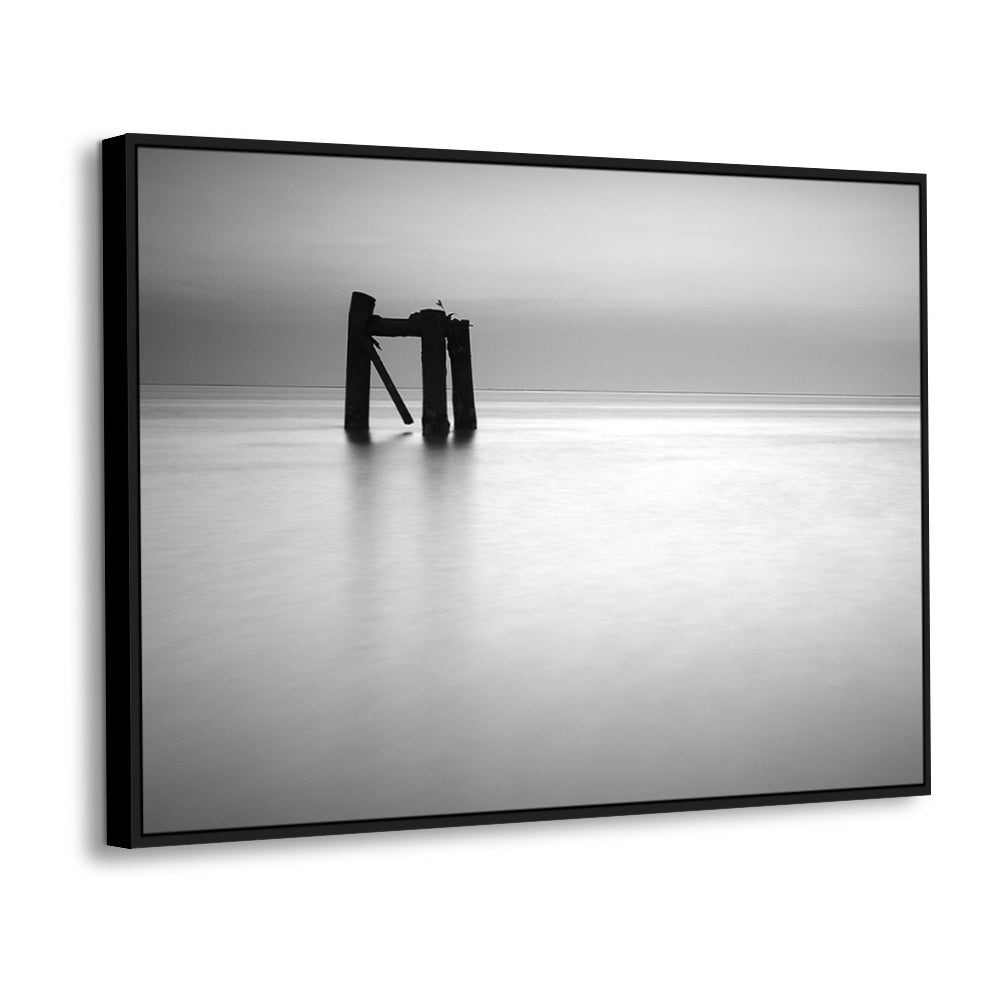 Solitary Pier At Twilight Canvas Wall Art