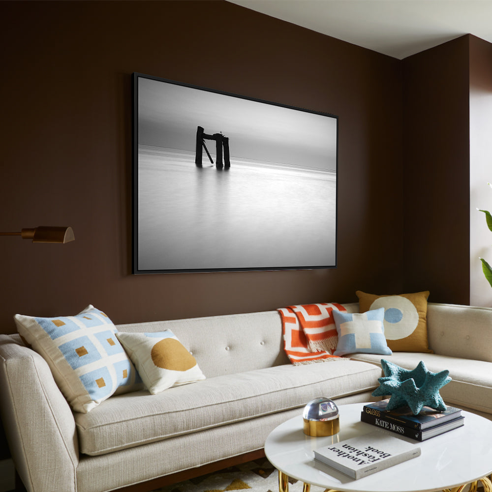 Solitary Pier At Twilight Canvas Wall Art