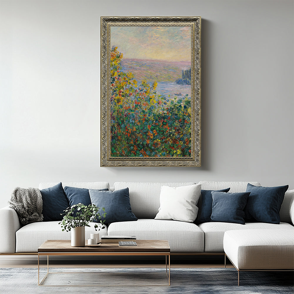 Flower Beds At Vétheuil By Claude Monet